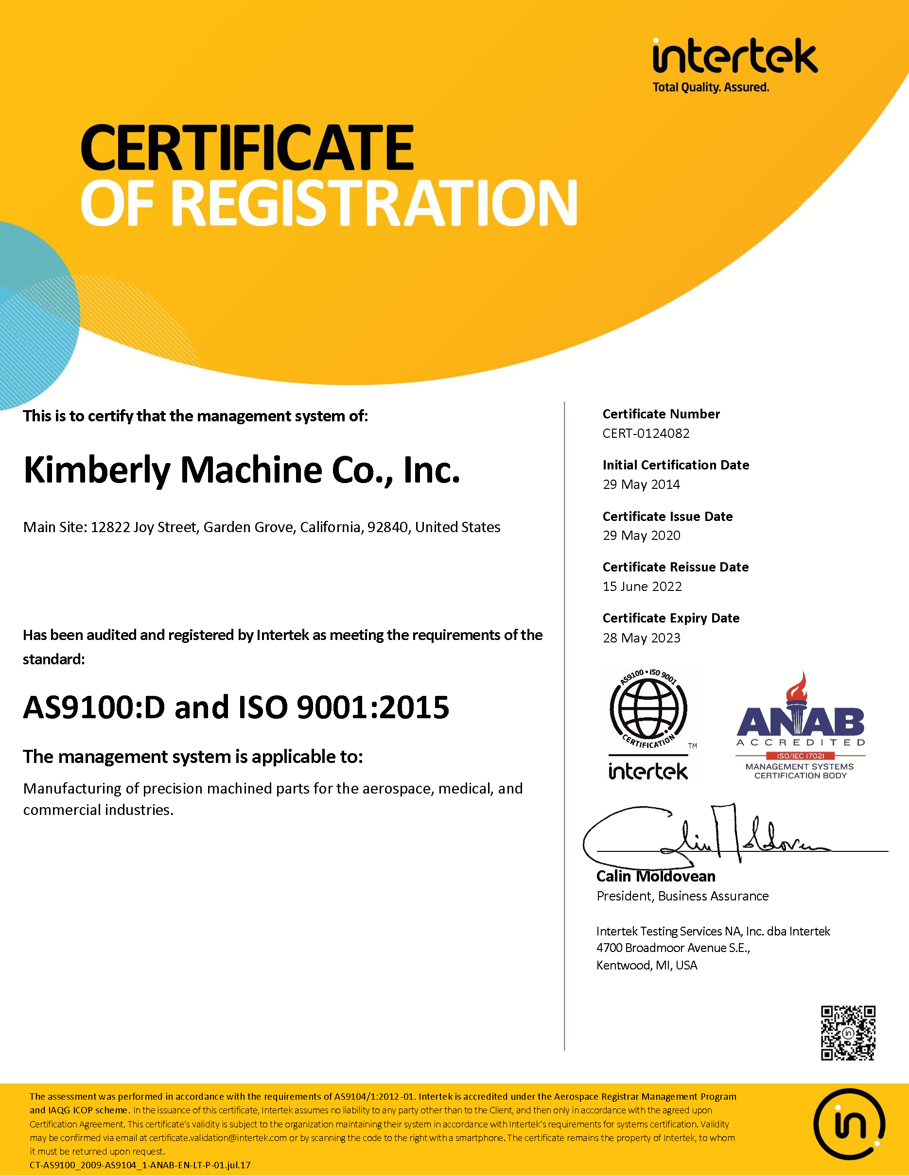 CERT-0124082-Kimberly Machine Co Inc-Intertek-AGA