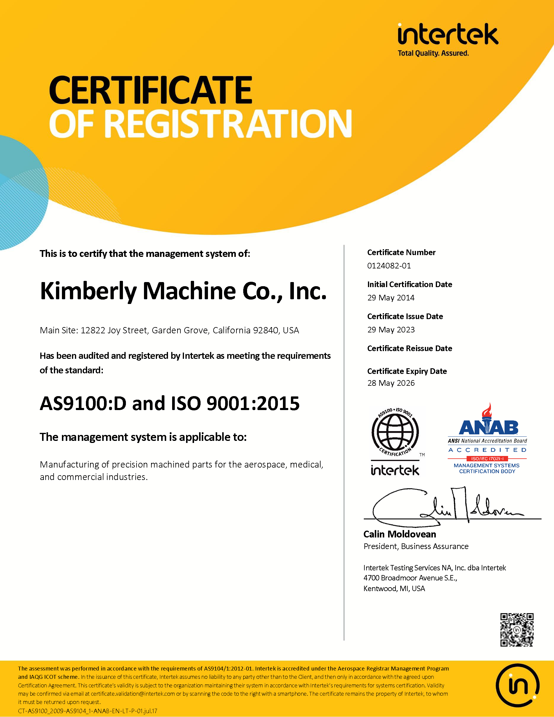 0124082-01_Kimberly Machine Co_AS9100_Recert_2023-JY